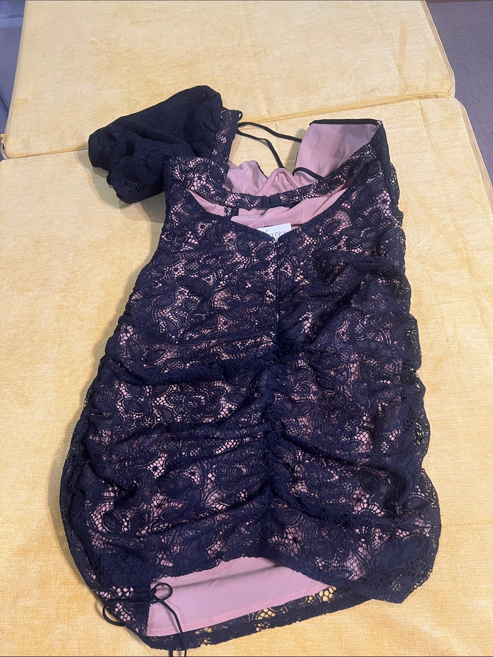 For Love & Lemons Black Lace One-Shoulder Dress - Picture 3 of 10
